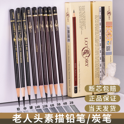 老人头素描铅笔碳笔美术生专用