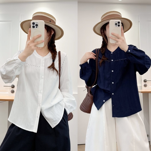 大码胖mm时尚百搭减龄刺绣衬衫春季新款正肩宽松显瘦遮肚上衣313