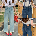 大码胖mm2026春季新款高腰显瘦刺绣直筒牛仔裤女显腿长拖地裤2603