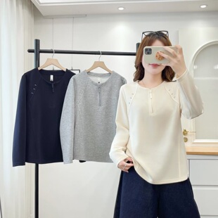 大码胖mm韩版百搭时尚半拉链圆领卫衣女秋季新款宽松显瘦上衣2655