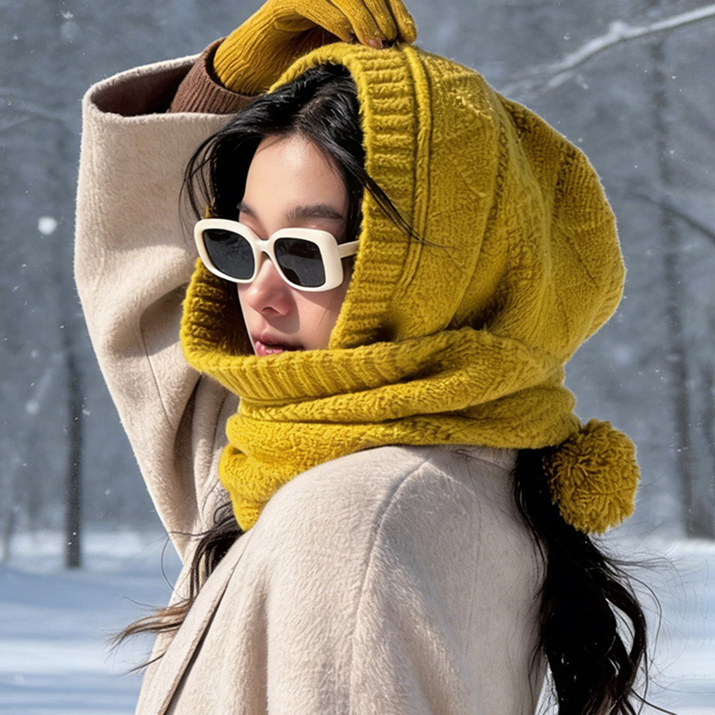 2025新款巴拉克拉法帽子女冬季帽子围脖一体保暖防寒护耳毛线帽潮,服饰配件/皮带/帽子/围巾,帽子,淘宝优惠券,粉丝福利购,淘宝优惠卷