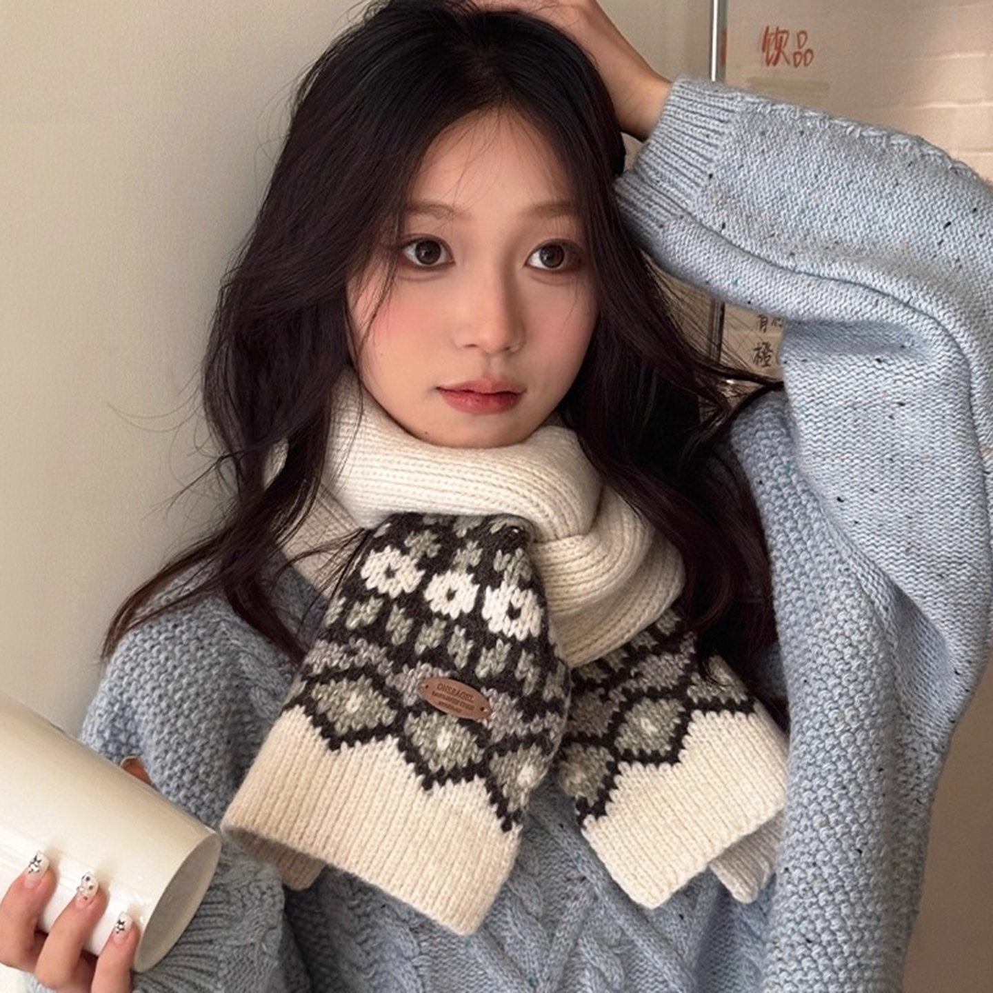 灵允冬季休闲女网红同款保暖围巾