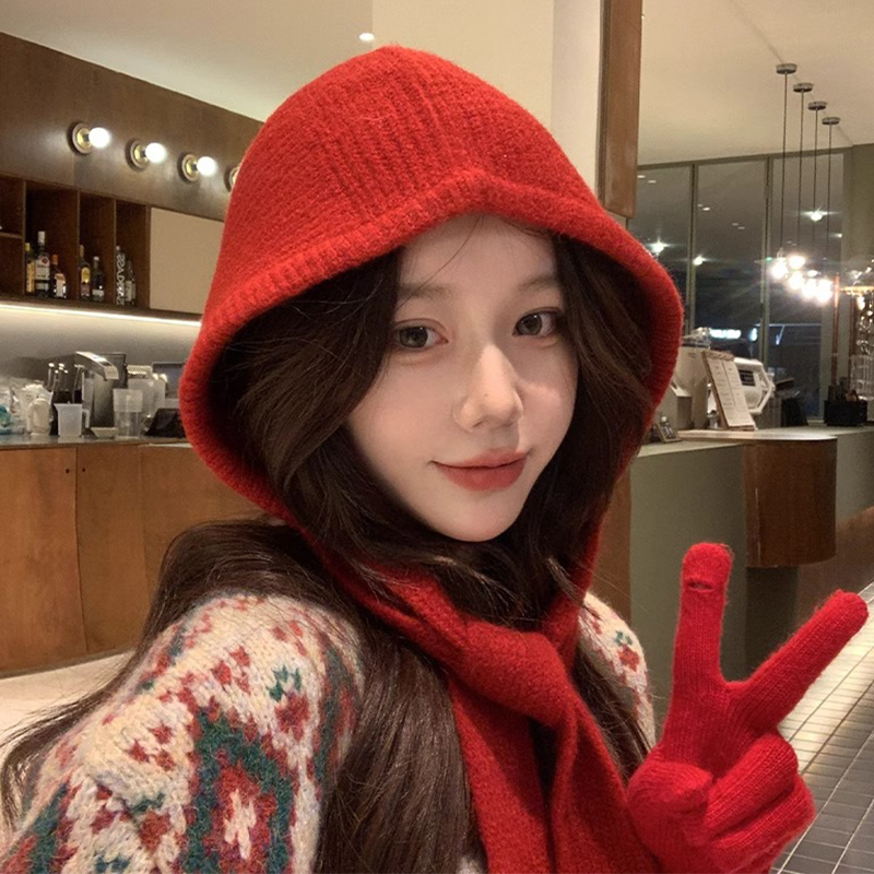 韩版时尚巴拉克拉法帽女2025年秋冬季新款加厚保暖围脖一体雷锋帽