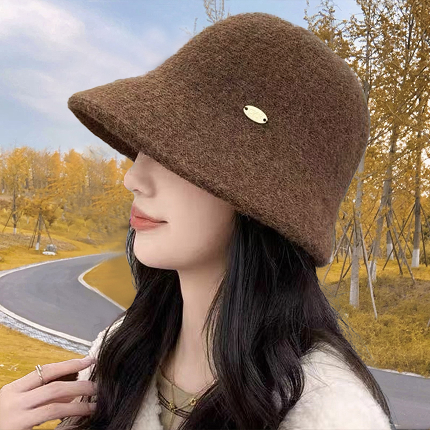 灵允渔夫帽出游休闲女冬网红同款
