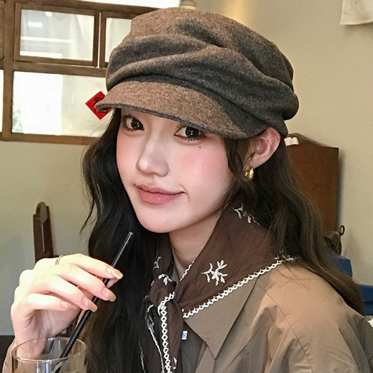 灵允八角帽出游休闲女秋网红同款