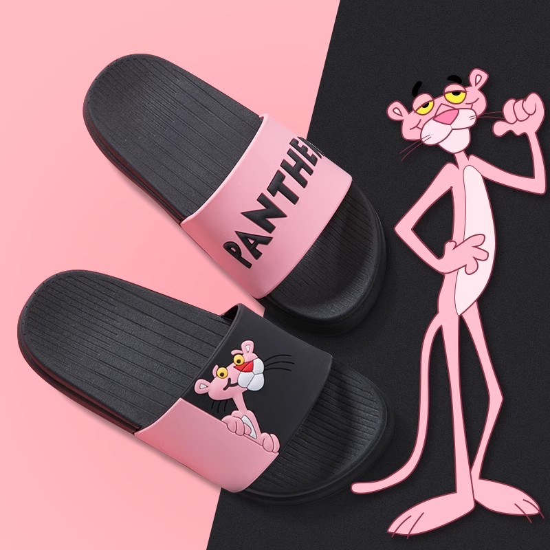 卡通PVC粗跟软底厚底防滑一字拖