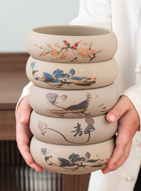 新中式禅意花盆定制礼品