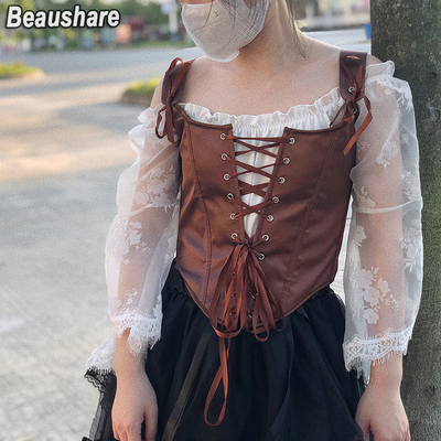 欧美复古宫廷绑带束腰胸衣