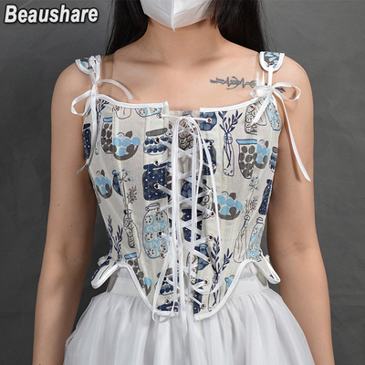 欧美复古宫廷绑带胸衣