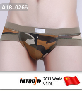 正品因他趣网纱男士三角内裤U型内裤迷彩性感内裤黑色蓝色