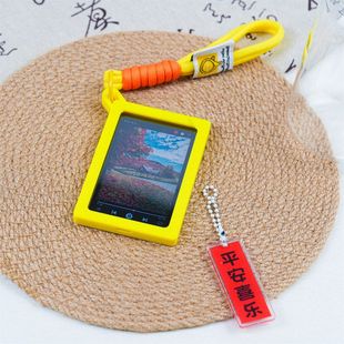 3寸卡套多巴胺彩虹ins钥匙扣挂件3寸拍立得相框书包挂件透卡书签