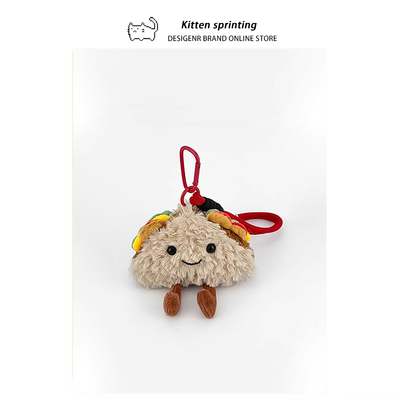 原创手绳三明治包包挂件高级感车钥匙扣可爱毛绒玩偶书包挂饰礼物