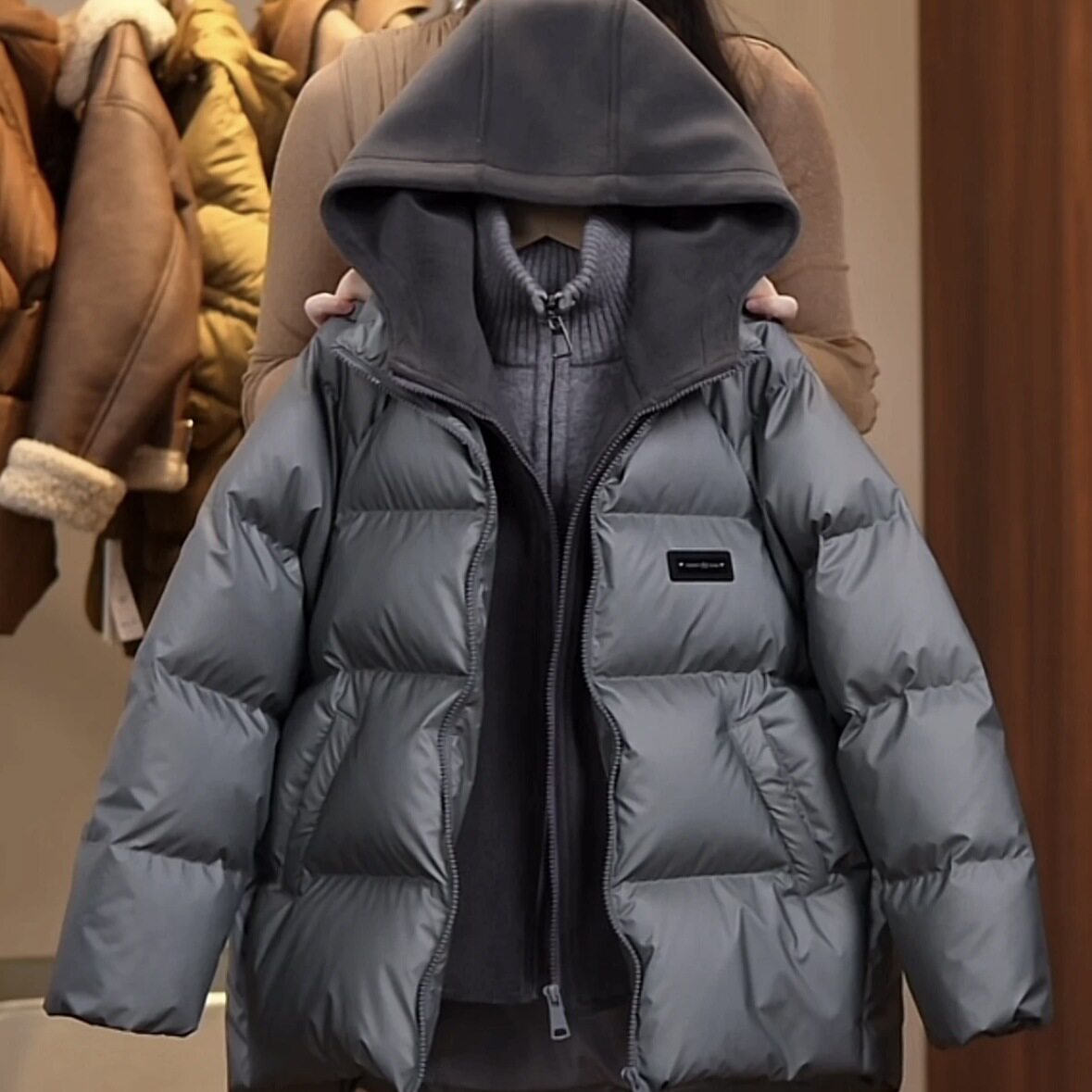 男童冬季免洗加厚假两件棉服