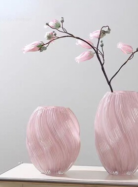 ins风简约复古中古玻璃花瓶水培鲜花插花器家居摆件桌面装饰道具