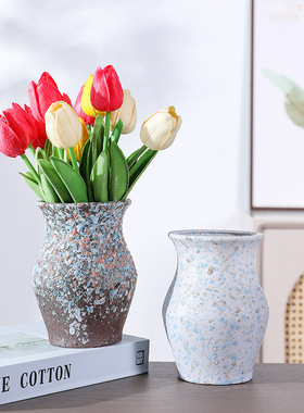 创意简约现代干花花瓶北欧陶瓷水培花器复古轻奢家居插花装饰