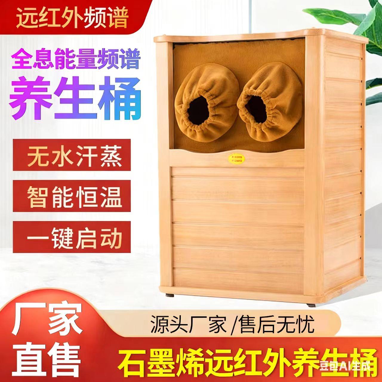 优木森石墨烯远红外线足浴桶家用汗蒸泡脚蒸脚频谱全息能量养生桶