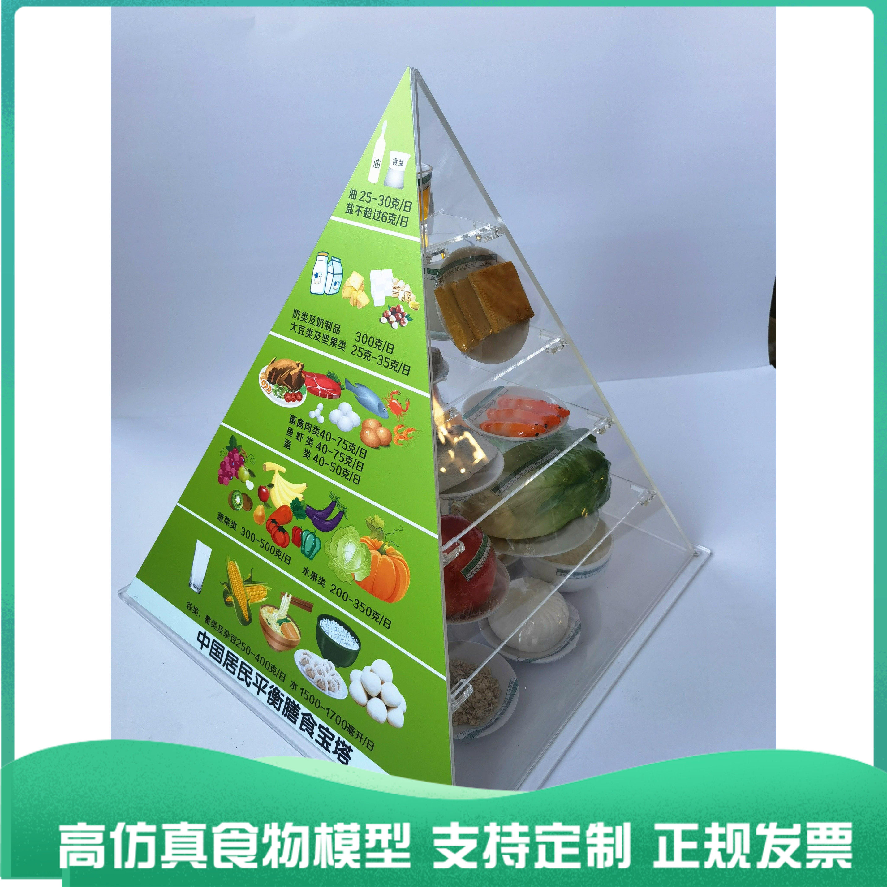 2022新版膳食宝塔模型仿真中国居民平衡营养饮食食物交换份金字塔