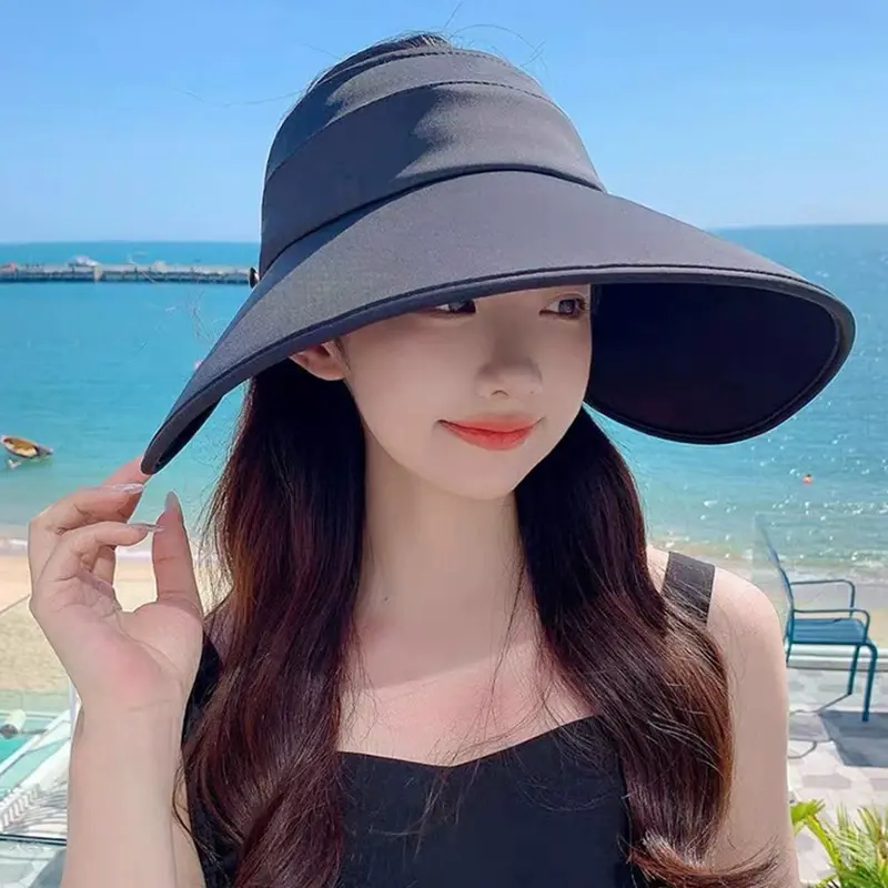 夏季夏天新款环绕式全面防晒遮阳空顶帽子女大帽檐防紫外线太阳帽