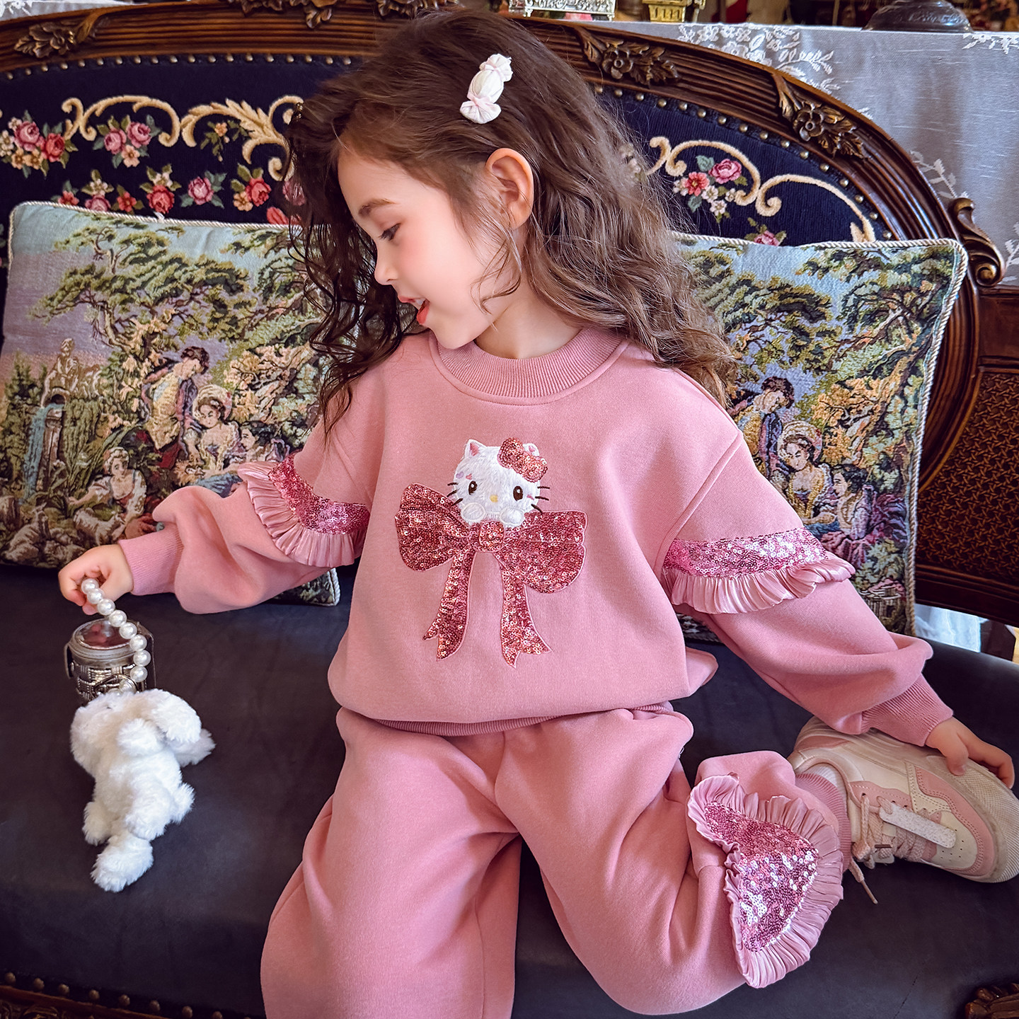 【kt系列】卡通加绒运动卫衣套装