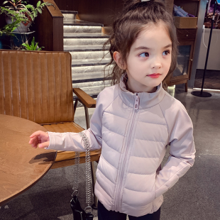 女童轻薄羽绒服白鹅绒保暖内胆冬装2025新款儿童上衣短款修身外套