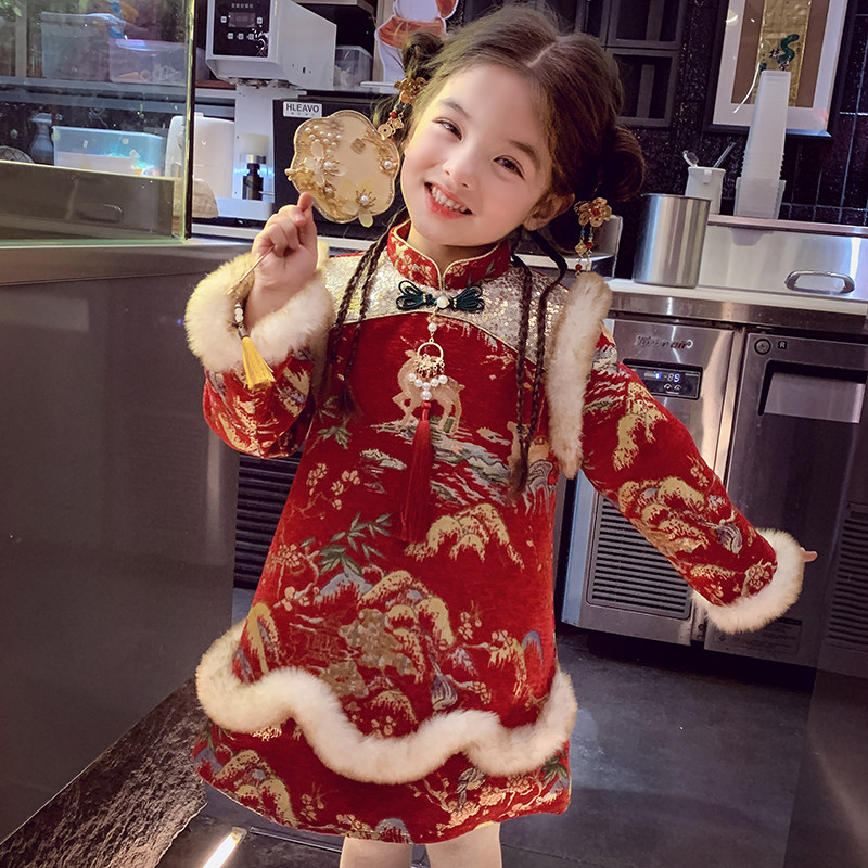 冬季新年衣服中国风旗袍