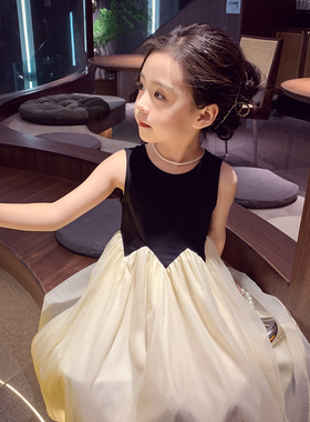 女童连衣裙夏装2026新款洋气儿童网纱公主裙小女孩时尚无袖背心裙