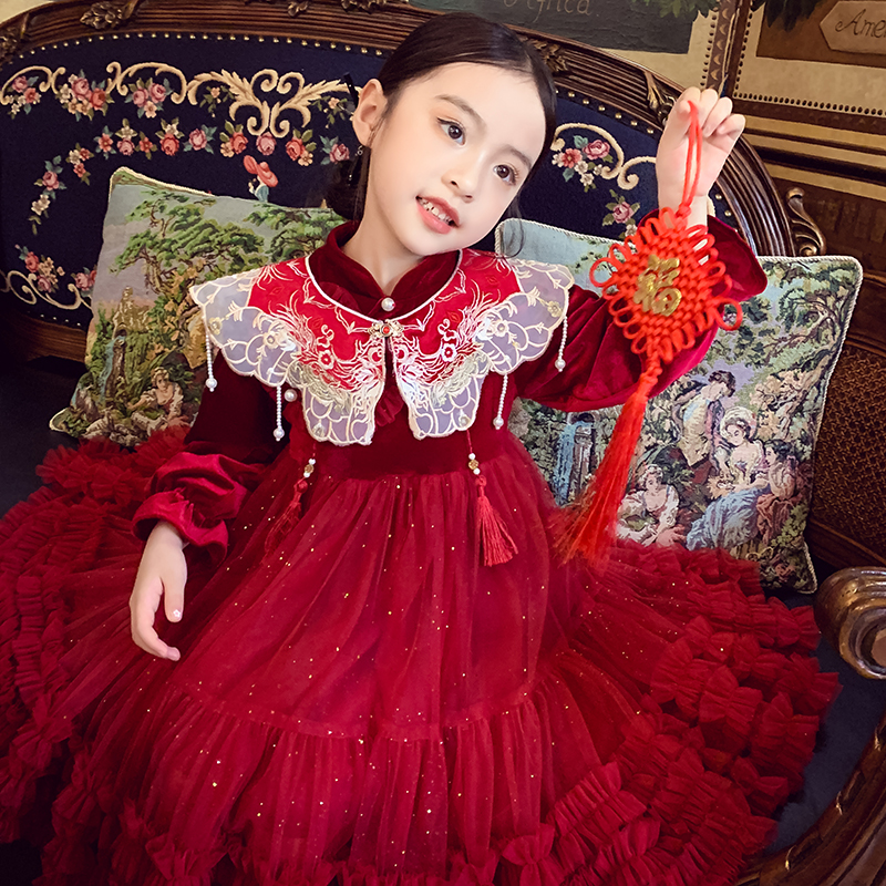 【新年战袍】新中式红色丝绒裙