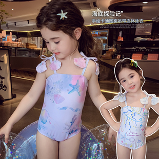 可爱儿童连体三角游泳衣小女孩温泉度假泳装 女童泳衣夏装 2026新款