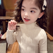 女童毛衣秋冬2025新款 洋气儿童内搭针织上衣女孩半高领纯色打底衫