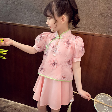 女童汉服公主裙小女孩中国风连衣裙夏装2023新款超洋气儿童套装裙
