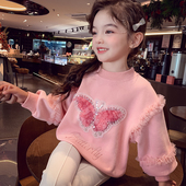 休闲套头衫 洋气儿童百搭韩版 小女孩圆领卫衣 2026新款 女童卫衣春装