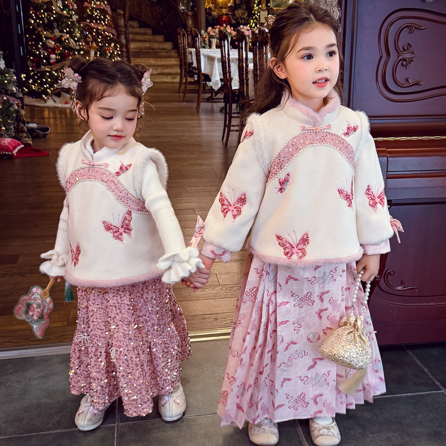 米米哈罗女童拜年服女孩新中式马面裙套装冬装2026新款儿童套装裙,童装/婴儿装/亲子装,套装,淘宝优惠券,粉丝福利购,淘宝优惠卷