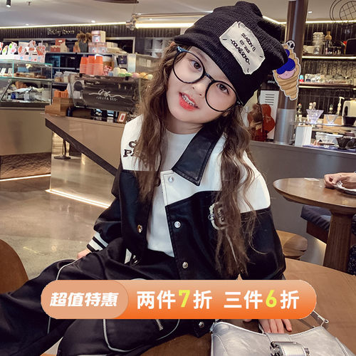 美式黑色机车pu皮衣棒球服