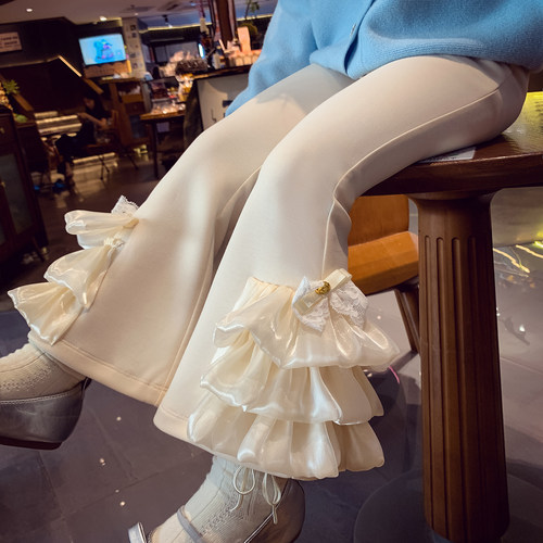 【裸感神裤】小香风高腰喇叭裤