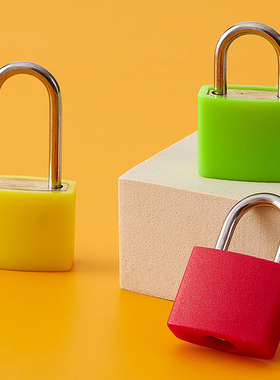 红色小锁迷你抽屉锁银行柜子彩色带钥匙箱包锁学生挂锁书包专用