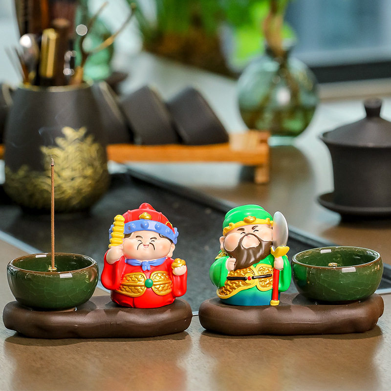 五路财神禅意香炉寺庙供奉景区文创礼品线香盘香插香檀香沉香炉新