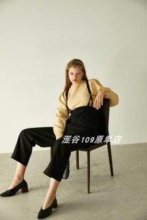 包邮猫系纯元2022早秋圆领纯色泡泡袖针织衫女 圆领基础款毛衣