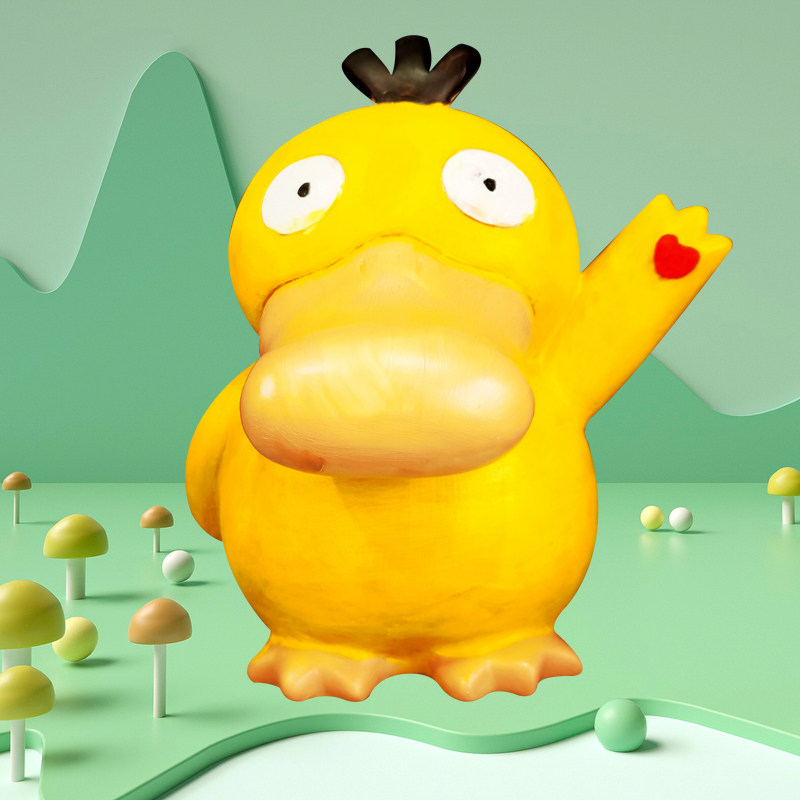 网红非石膏娃娃手工涂色玩具搪胶白胚diy儿童涂鸦可达鸭存钱罐