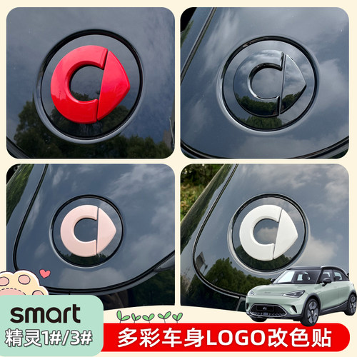 smart精灵一号车身侧车标贴改色