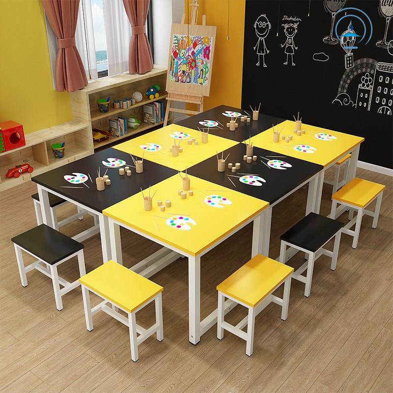 中小学生幼儿园课桌椅儿童手工绘画美术桌学校培训辅导班课桌凳子