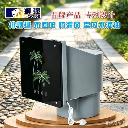 狮强厨房油烟10寸静音家用抽风机