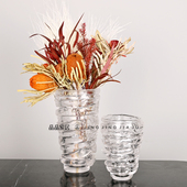 轻奢现代白色加厚琉璃花瓶样板间客厅酒店玄关创意水培软装 摆件