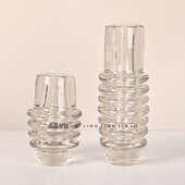 轻奢现代透明玻璃花瓶花艺套装 样板间售楼处酒店玄关客厅家居装 饰