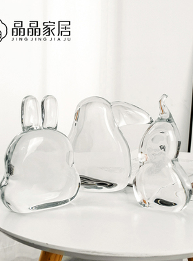 轻奢现代动物企鹅葫芦兔子展示摆件送礼佳品酒柜客厅玄关小摆件