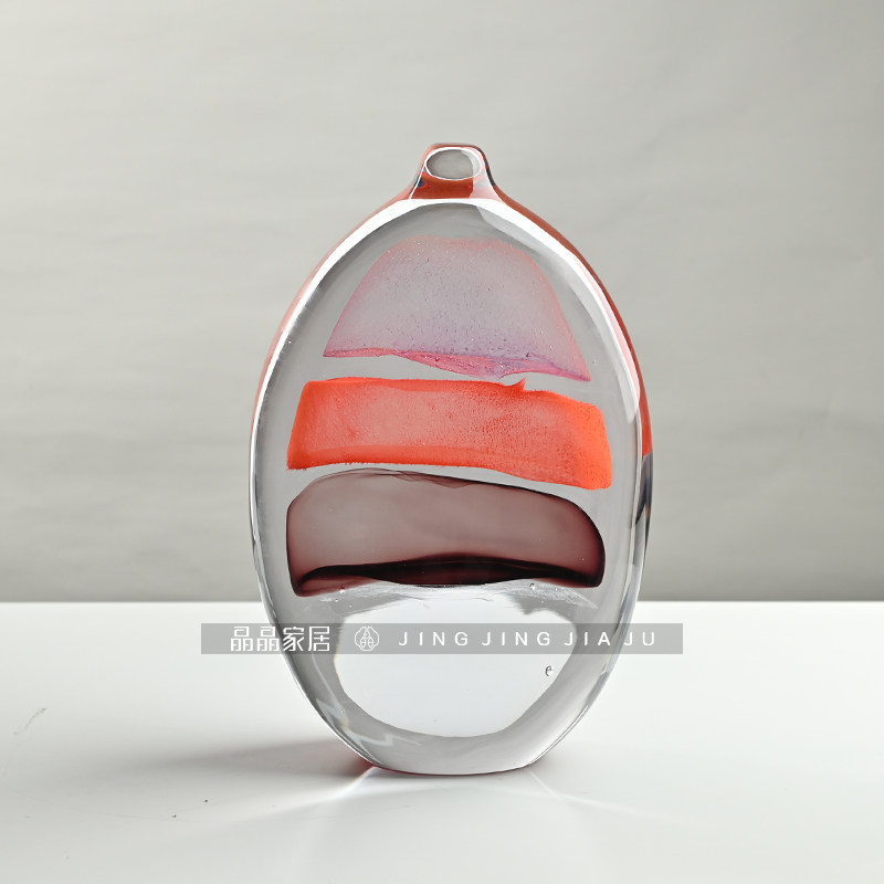 淄博琉璃摆件家居室内桌面高端装饰品大摆件客厅柜子玻璃彩色摆件