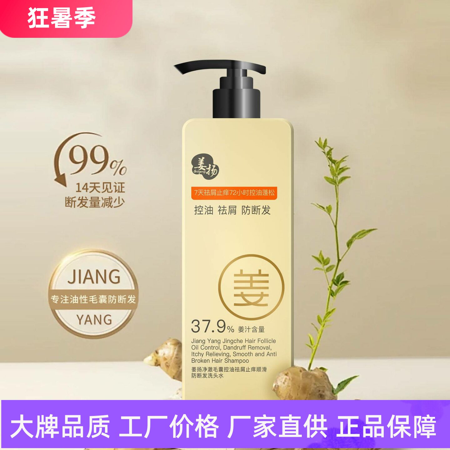 姜扬控油祛屑止痒防断发洗头水