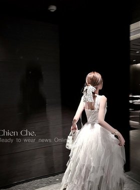 已出大货 实拍中车迟恩Chien生日礼裙网纱公主裙仙女吊带连衣裙女