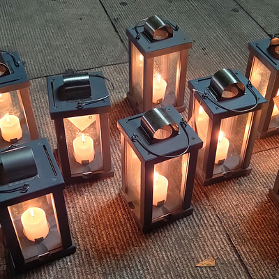 实木玻璃罩灯笼真火蜡烛风灯马灯复古灯手提防风野营应急照明烛台