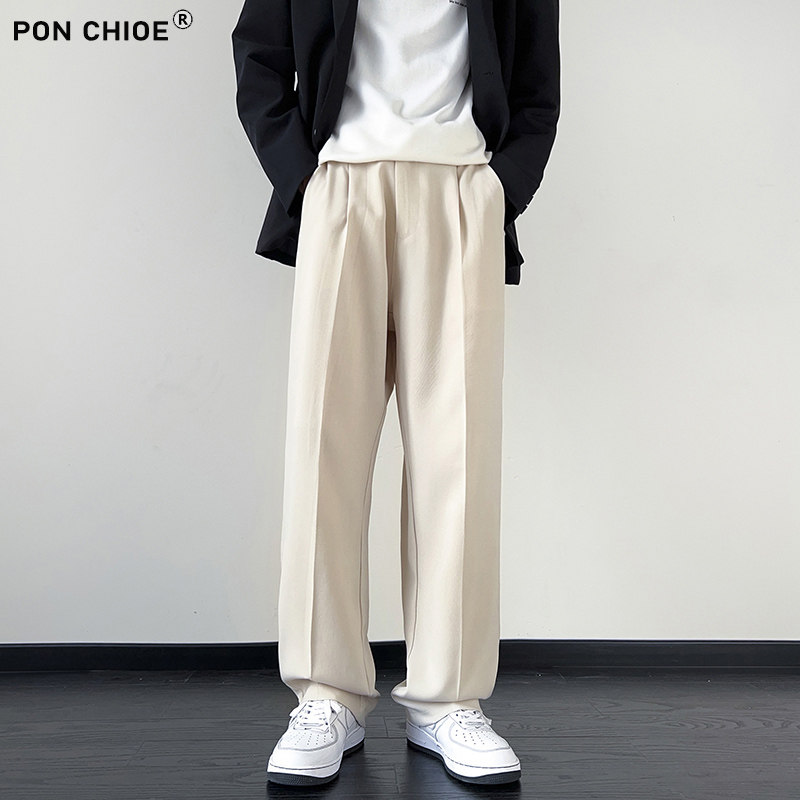 ponchioe休闲长裤男士冬季2025新款宽松直筒西裤潮流帅气裤子男裤