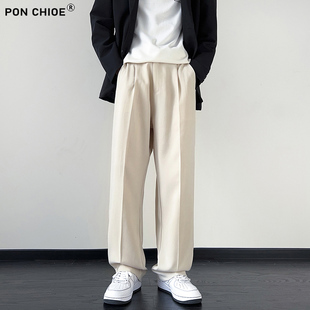 2025新款 冬季 宽松直筒西裤 潮流帅气裤 ponchioe休闲长裤 子男裤 男士